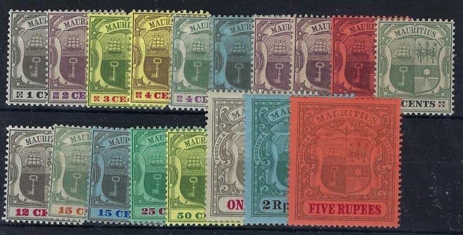 MAURITIUS SG138/55 1900-5 DEFINITIVE SET MTD MINT (d)