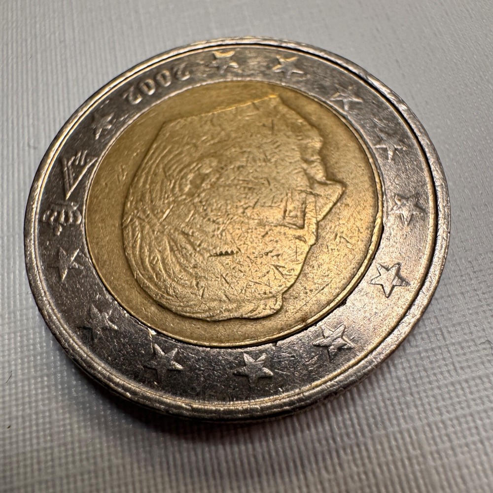 2 euro coin, Belgium, 2002. With Mint Errors