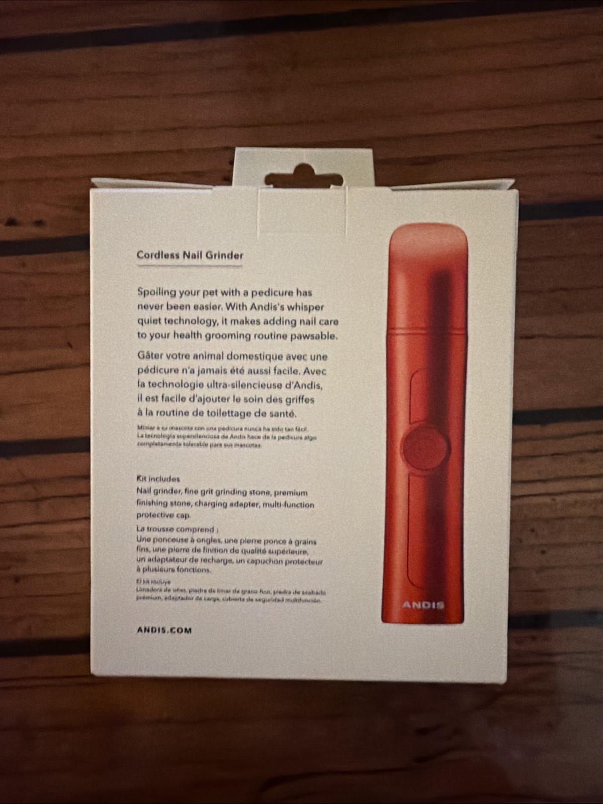 Andis Cordless Pet Nail Grinder Quiet 2-Speed - Orange - 66825 NEW SEALED FAST