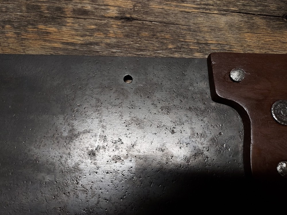 WARRANTED SUPERIOR 48 " LOGGING SAW WITH HOLES FOR ADDITIONAL HANDLE SHARP USED