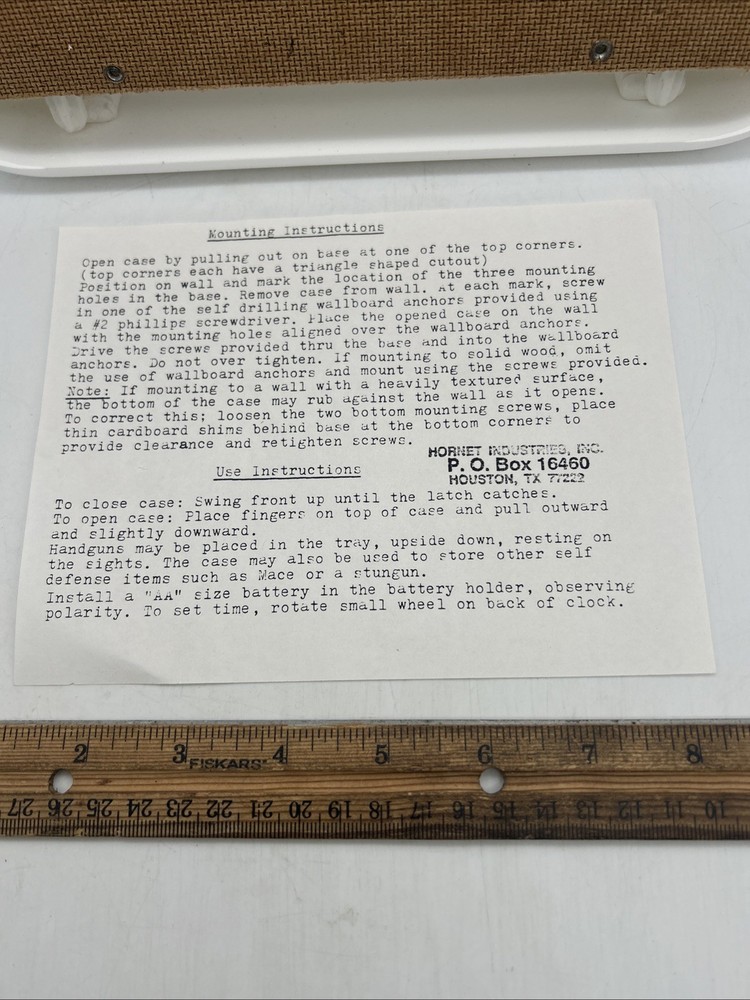 Hornet Industries Clock Bubble Face Rectangular 10.5” X 9” Roman Numerals NOS