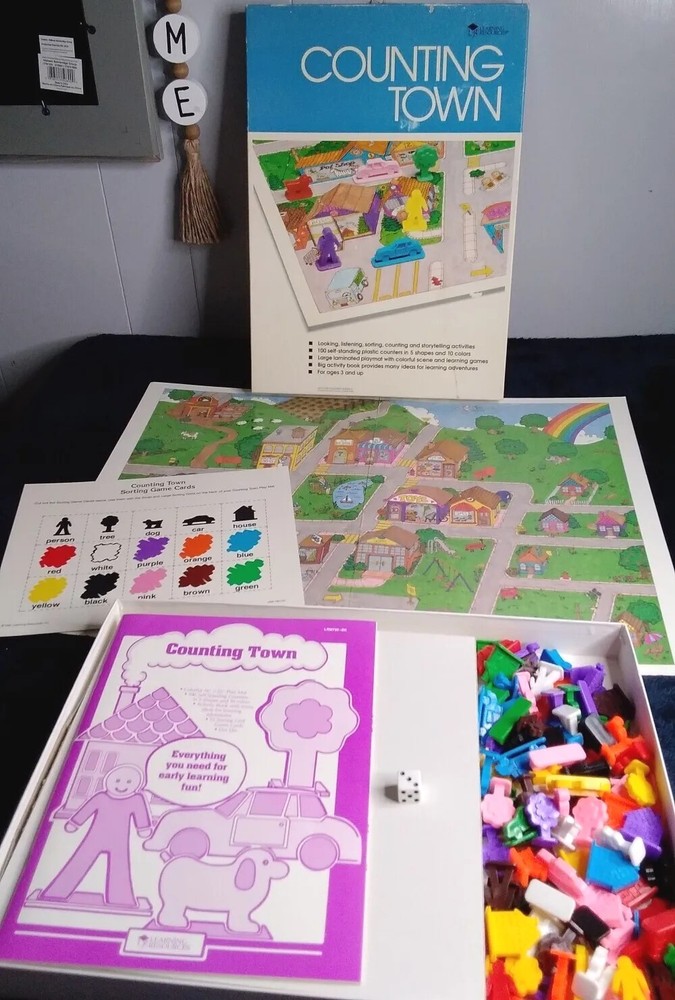 Vintage 1990 Learning Resources Counting Town 795 Board Game EXCELLENT CONDITION