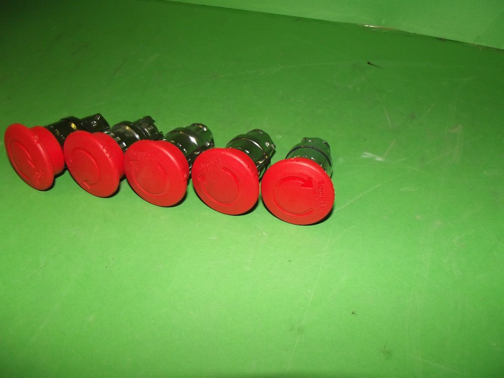 (SET 5 pcs.) Schneider Electric ZB4 BS844 RED Mushroom PB