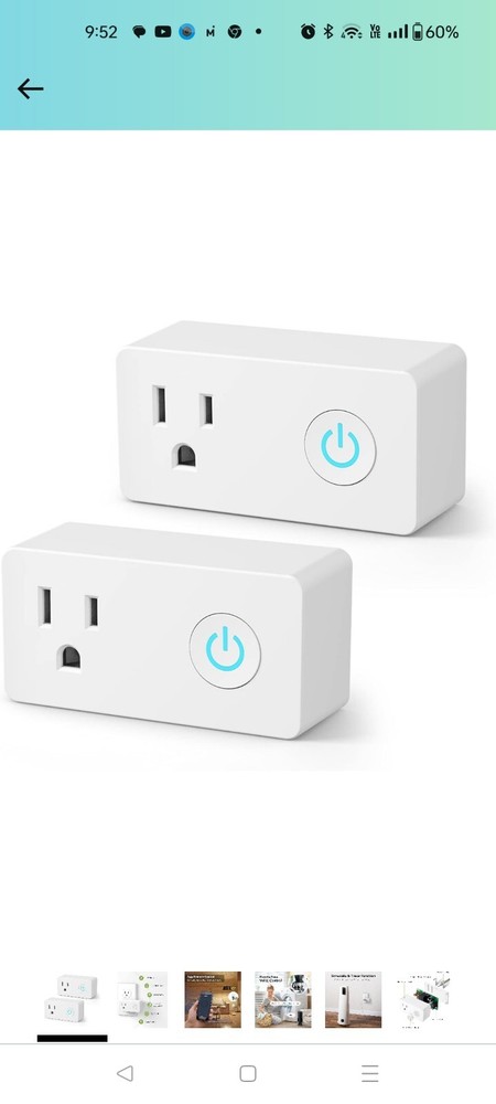 WiFi Heavy Duty Smart Plug Outlet, No Hub Required with Timer Function,...
