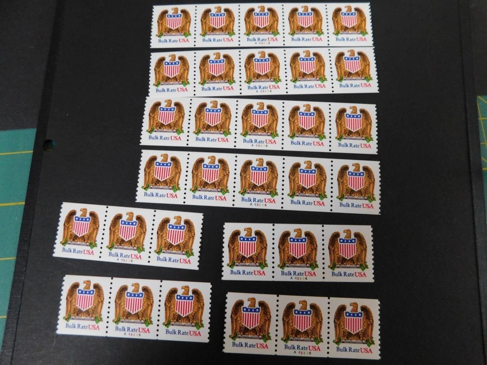US BULK RATE USA-AMERICAN EAGLE & SHIELD COIL STAMPS, MNH