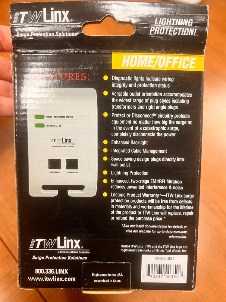MAX 2 Tel Surge Protector for Home/Office NEW Model M2T