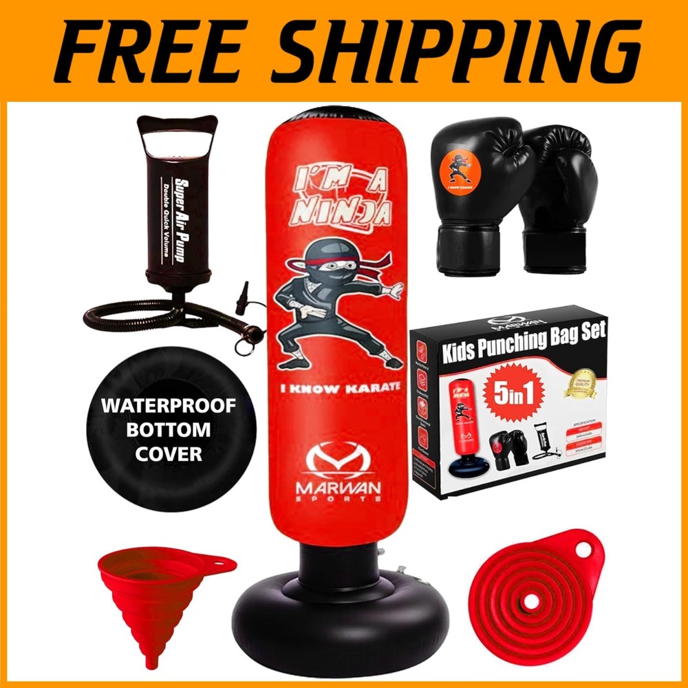 Kids Ninja Inflatable Punching Bag Set