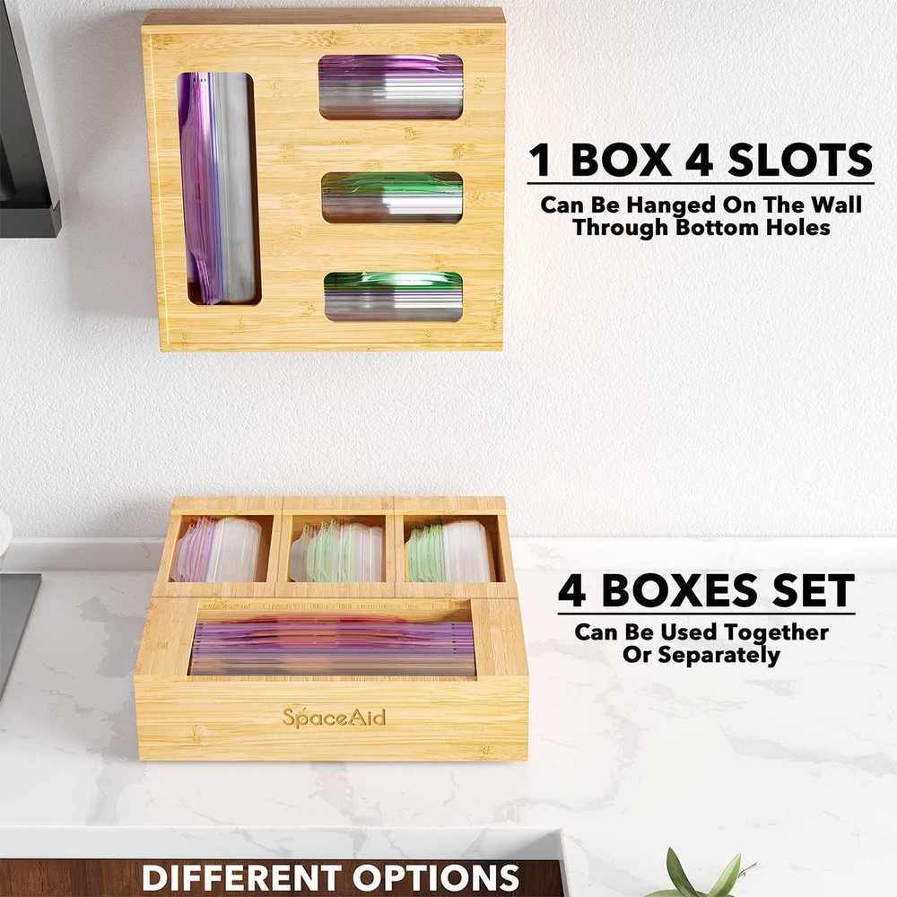 Bag Storage Organizer for Kitchen Drawer, Organizer, with Gallon, Quart, Sand...