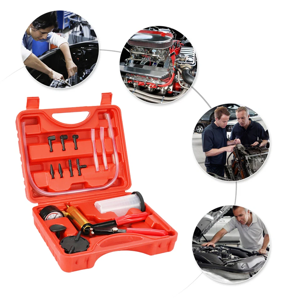 Hand Held Vacuum Pressure Pump Tester Kit Brake Fluid Bleeder Car Auto Tools New