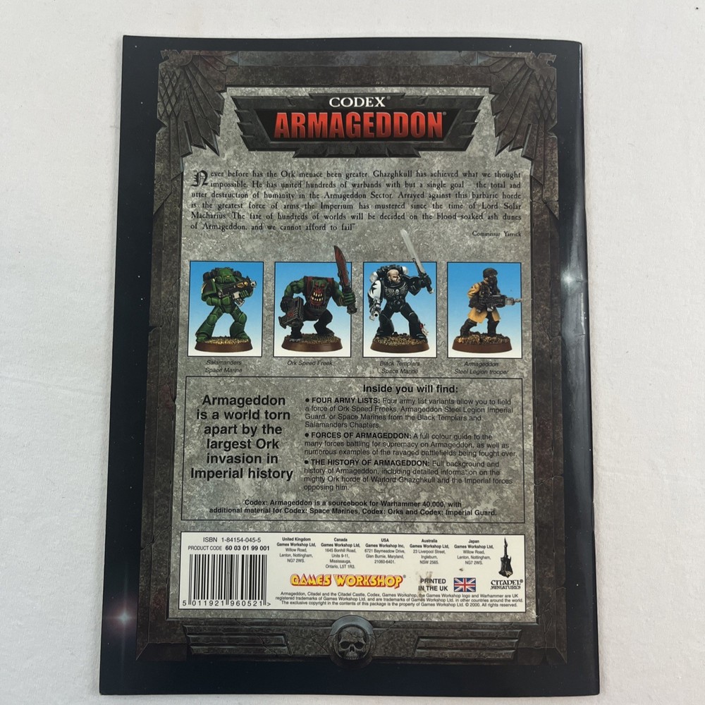 Warhammer 40,000 40K Codex Armageddon 2001 2nd edition Games Workshop sourcebook