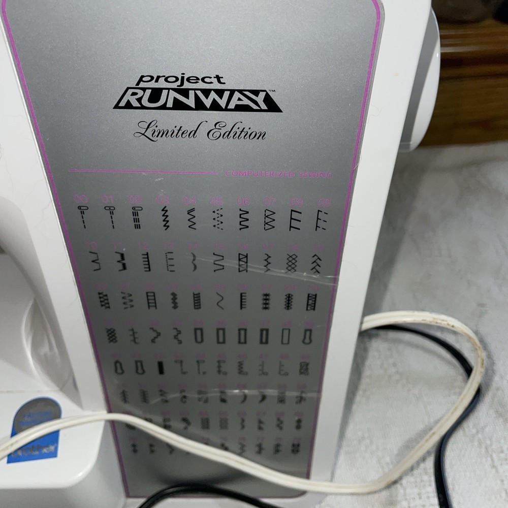 Brother White Computerized Project Runway CE8080PRW Sewing Machine LCD Display
