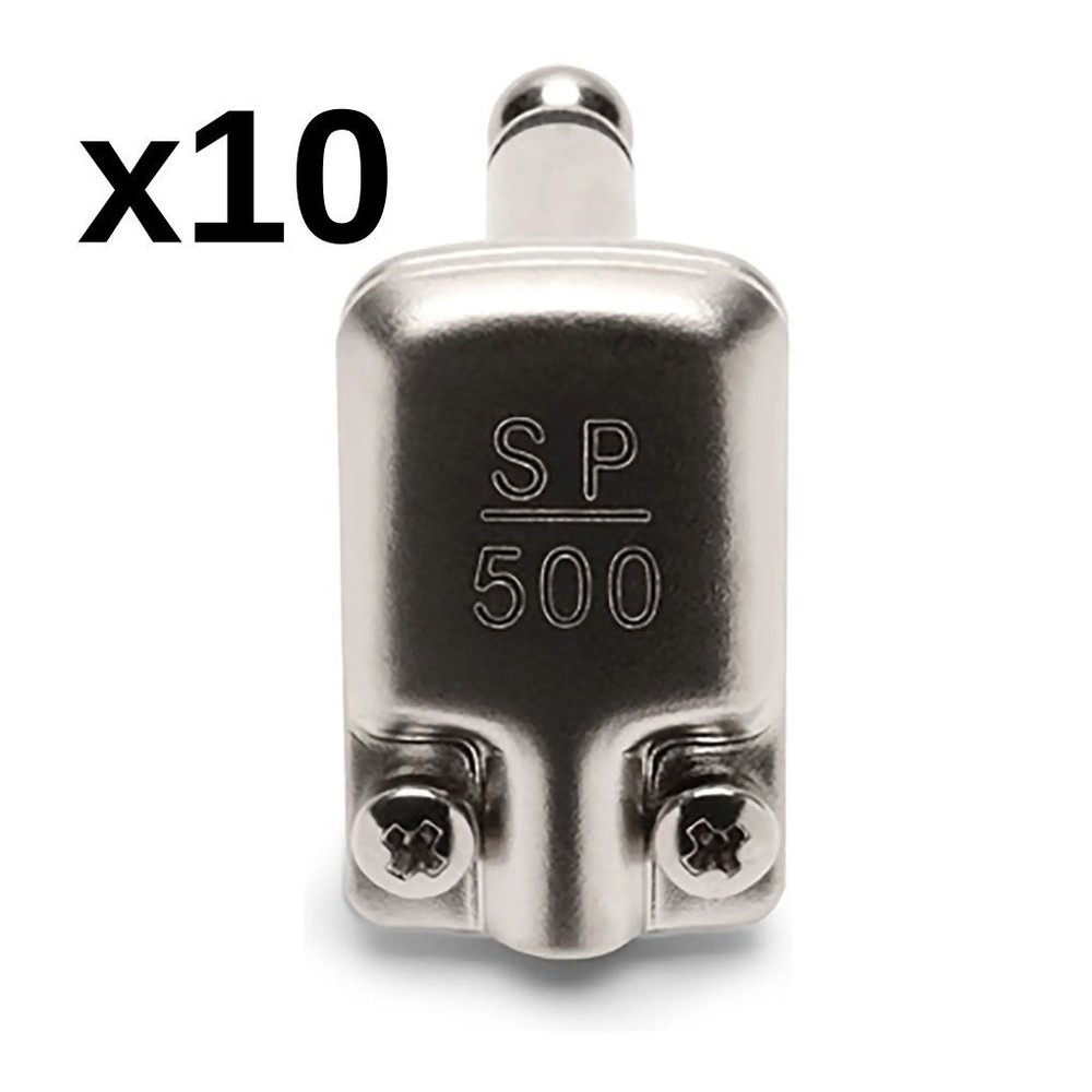 10 Pack - Squareplug SP500 Low Profile Right Angle TS Plug, Nickel
