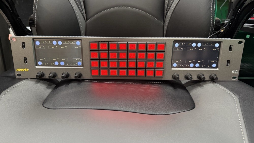 Evertz CP-2232E Advanced System Control Panel, 2RU, Two Touchscreens, 32 Button