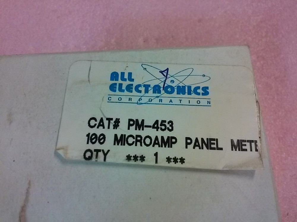 New All Electronics Cat No PM-453 MICROAMP Panel Meter