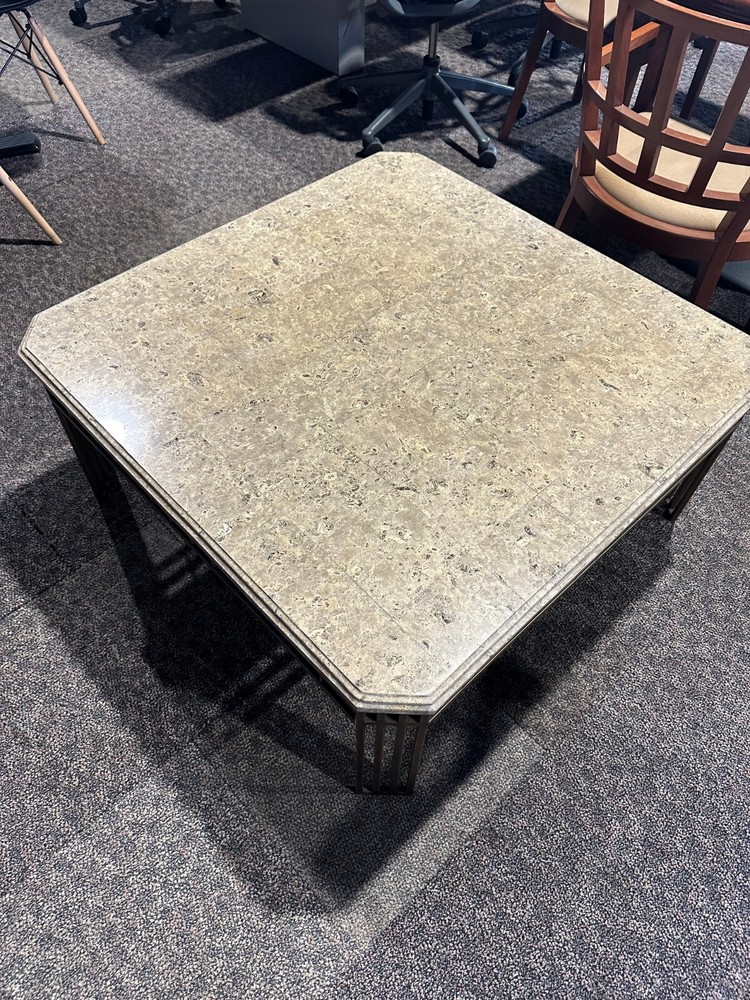 40"x40"x18"H Coffee Table w/ Marble Top