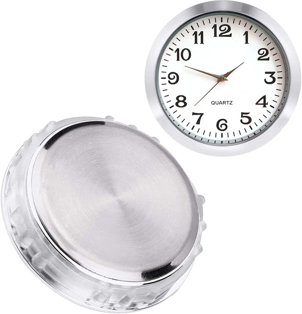 Mini Clock Insert 2-1/8 Inch (55 Mm) round Quartz Movement Miniature Clock White