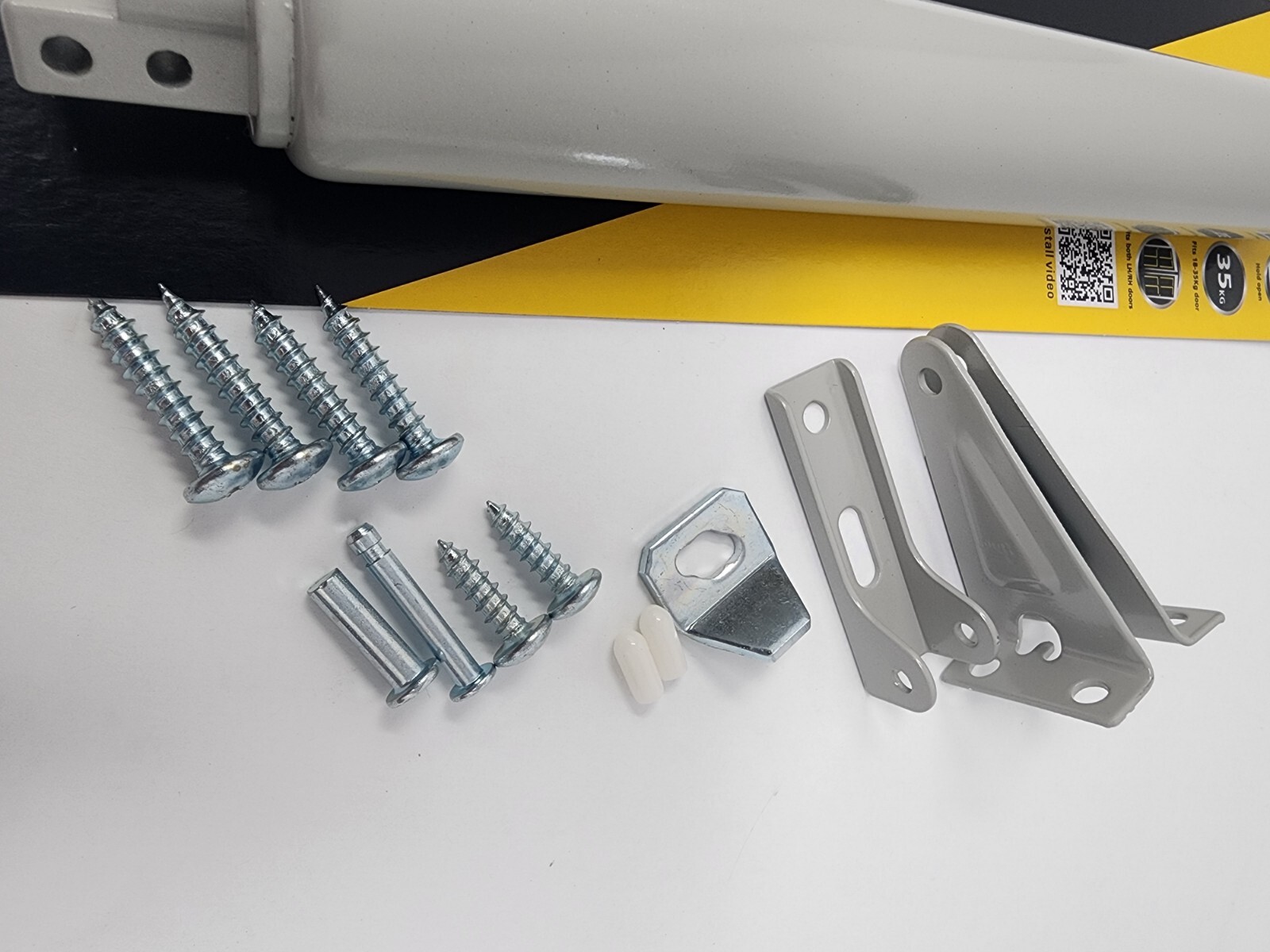 Storm Door Closer, Gray,Door Closure with Hold Open Feature & Smooth Closing Mot