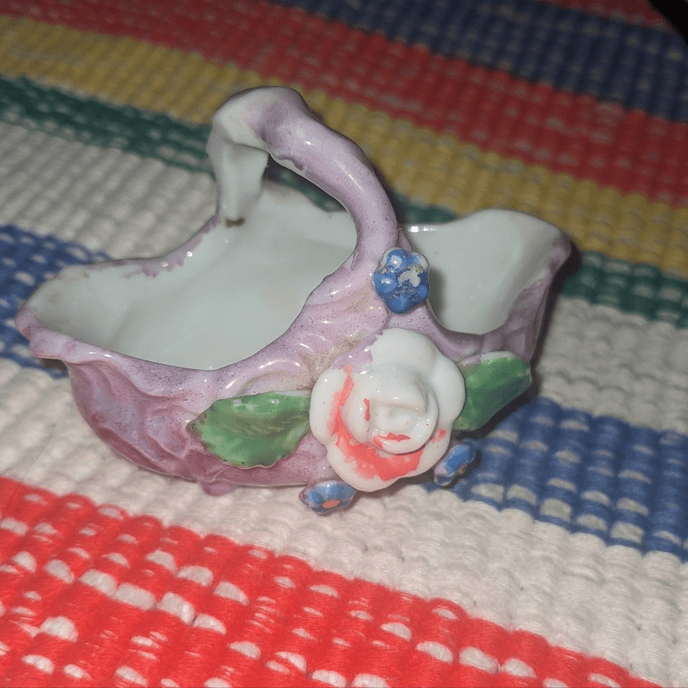 Vintage ceramic basket Japan