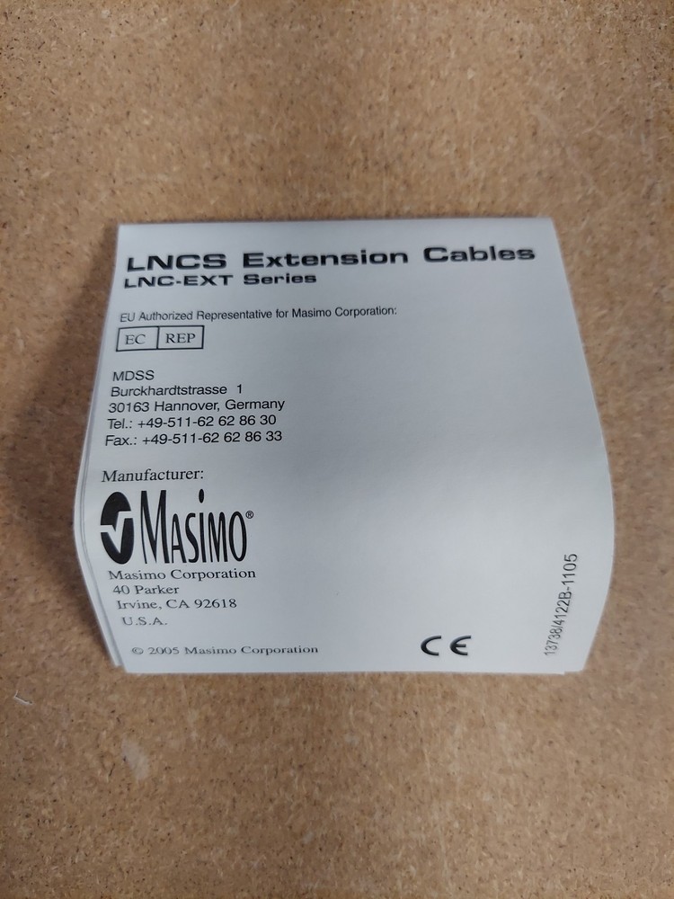 MasimoSet LNCS Patient Cable LNC-4-EXT REF 2190