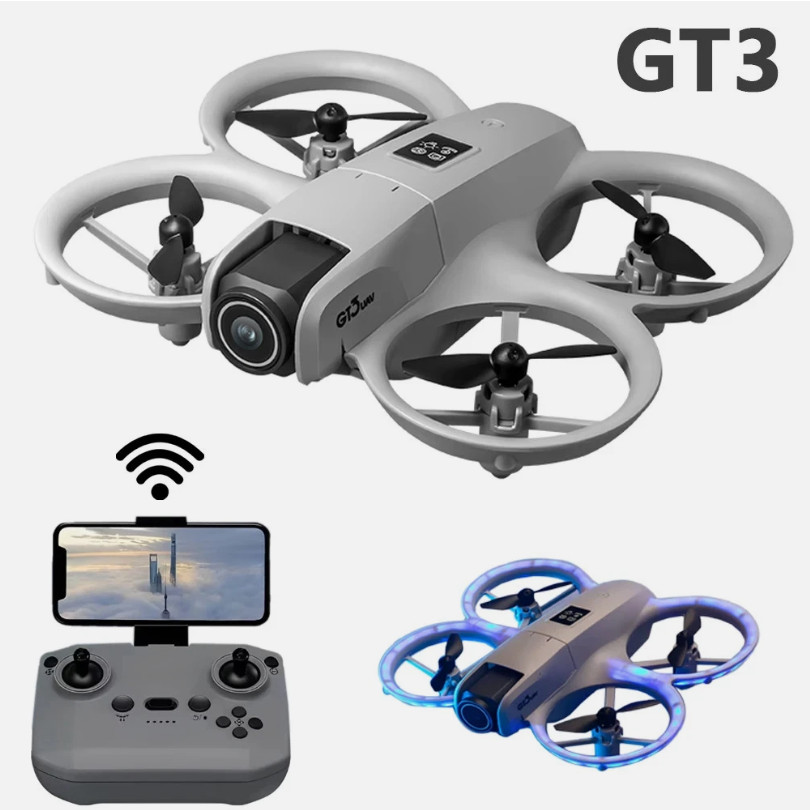GT3 Small UAV Optical Flow Hovering Stable Flight Dual Cameras Propeller Protect
