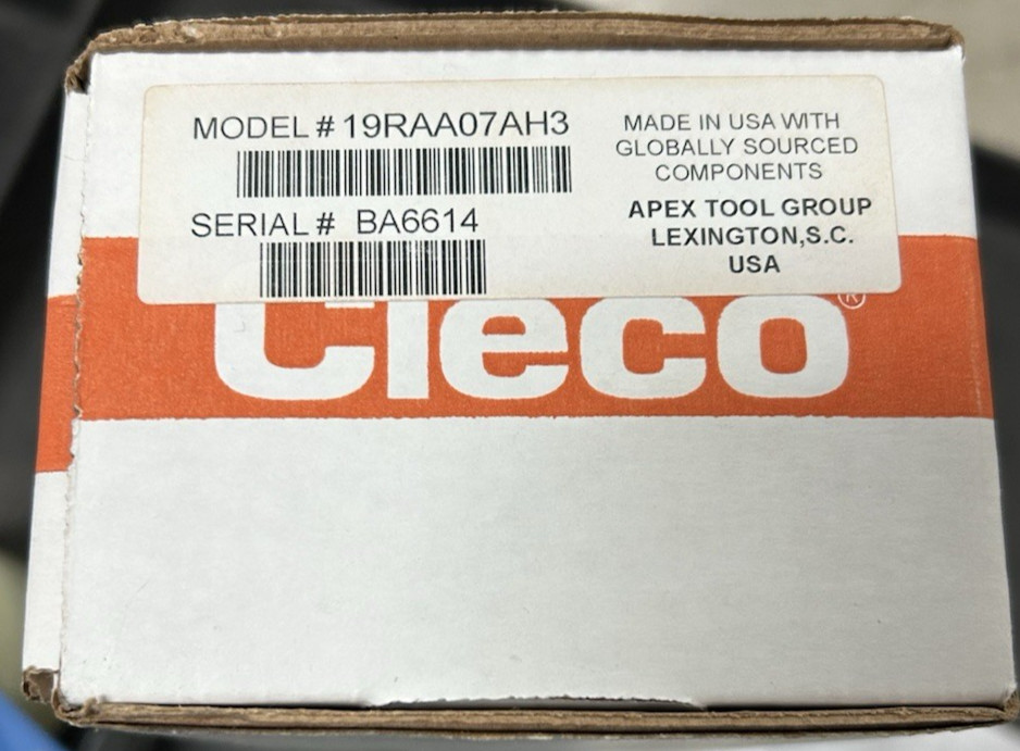 NEW APEX Tool Cleco Pneumatic Collar Reversible Angle Nutrunner 19RAA07AH3