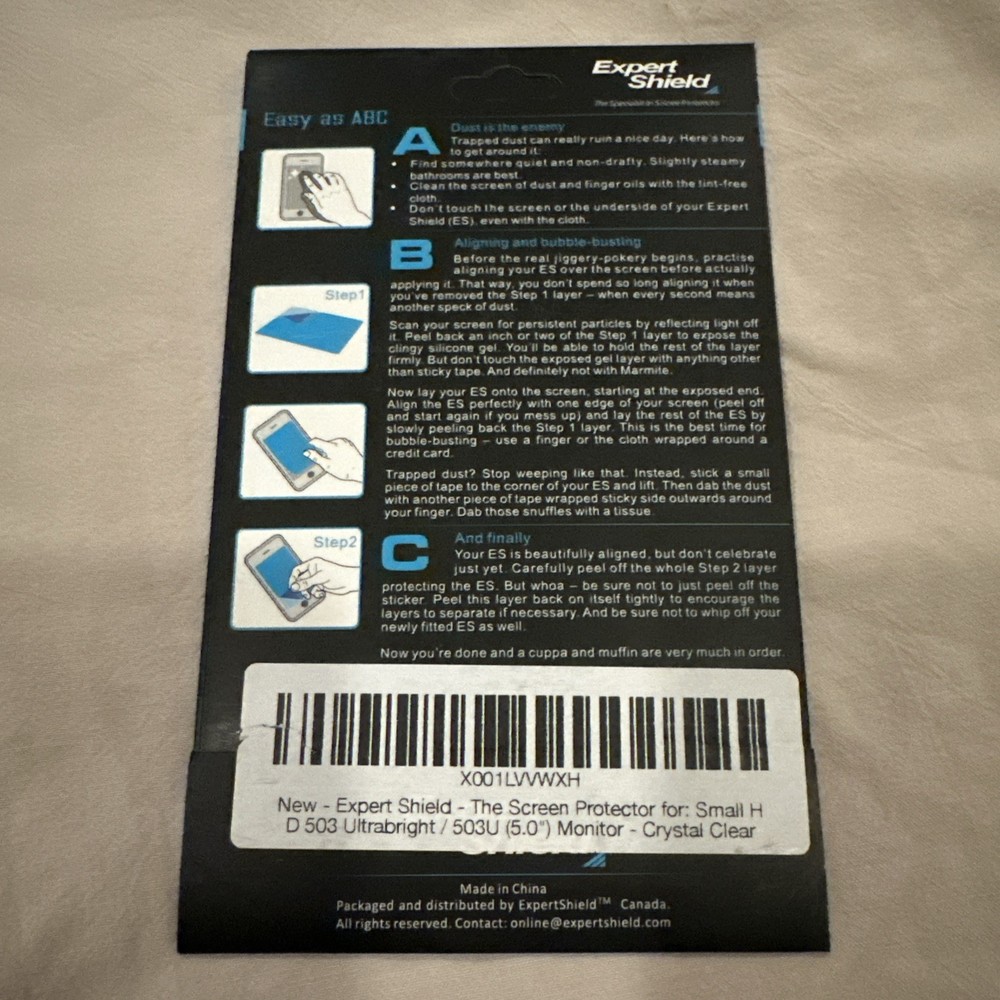 Expert Shield Crystal Clear Screen Protector for Small HD 503 Ultrabright 5.0"
