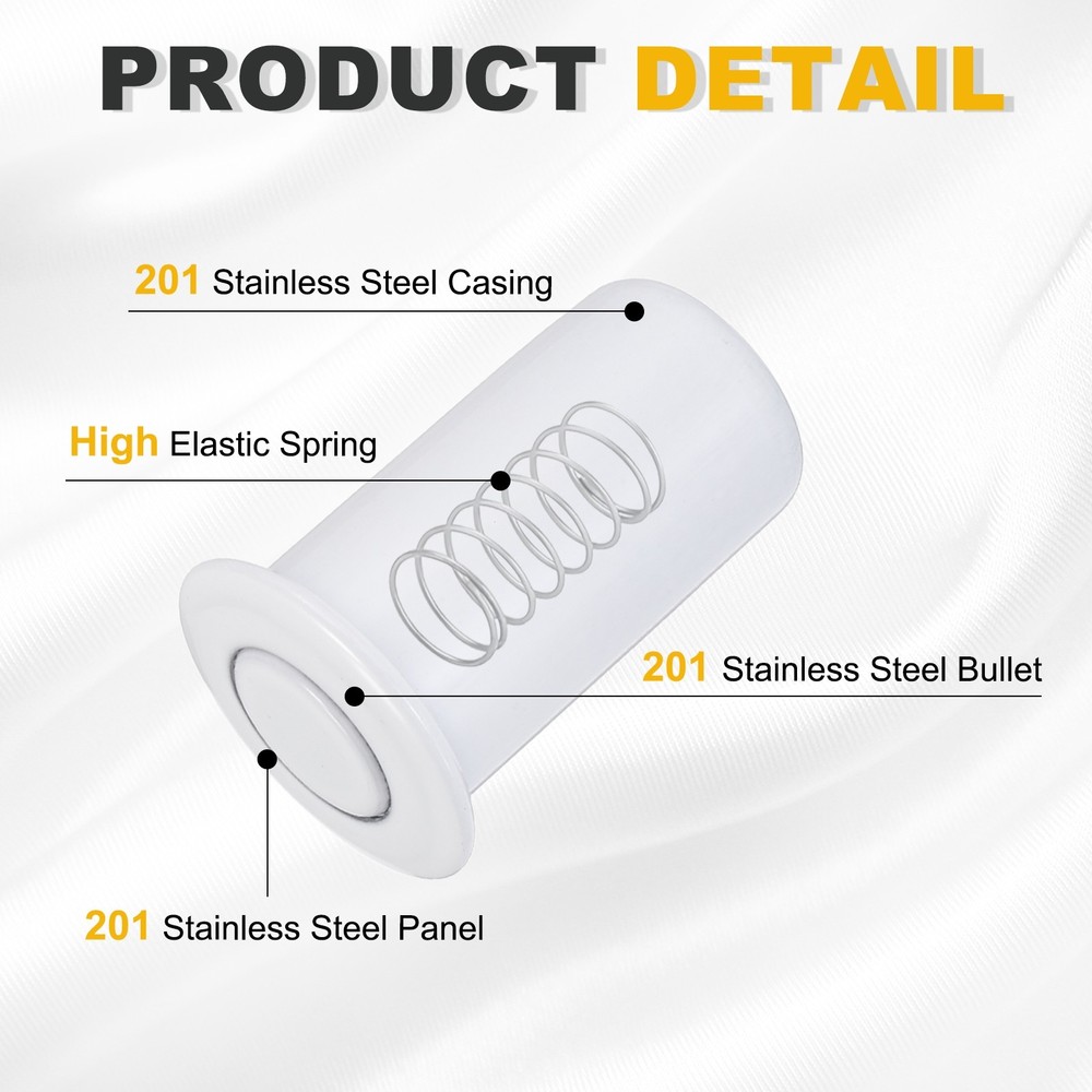 2PCS 0.51" Door Latch Dust Protector, Dust-Proof Sliding Lock Insert, White