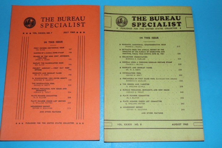 The Bureau Specialist Journal 1962 Full year BlueLakeStamps Timeless info