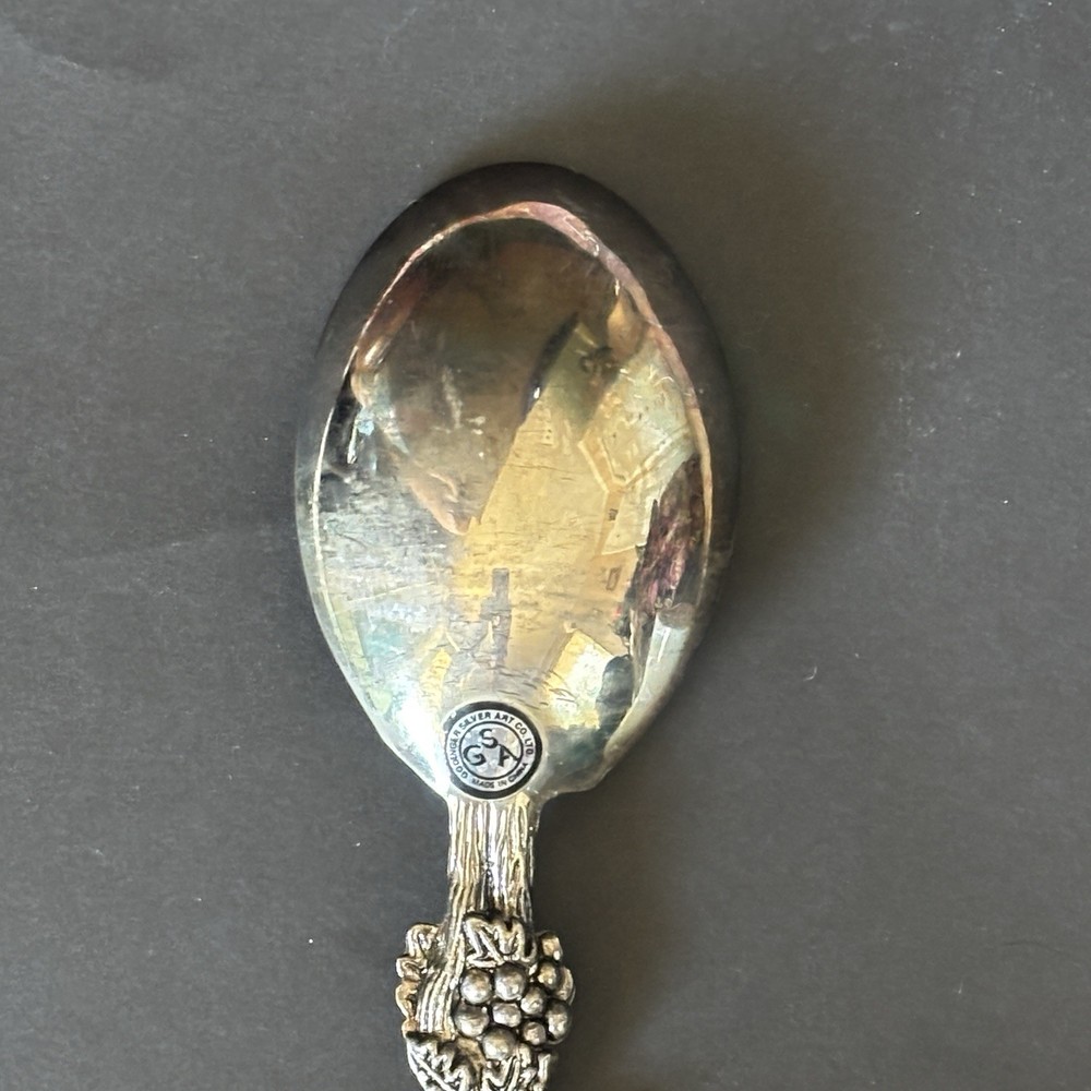 Godinger Silver Art Co Grape Vine Hostess Serving Set 4pc Sticker Patina VTG