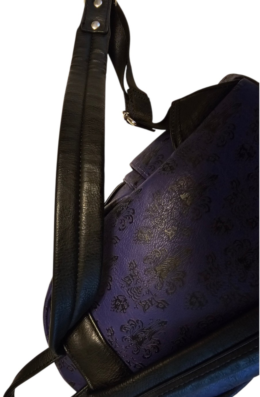 Loungefly Disney Parks Haunted Mansion Purple Wallpaper Mini Backpack ❤️ Logo