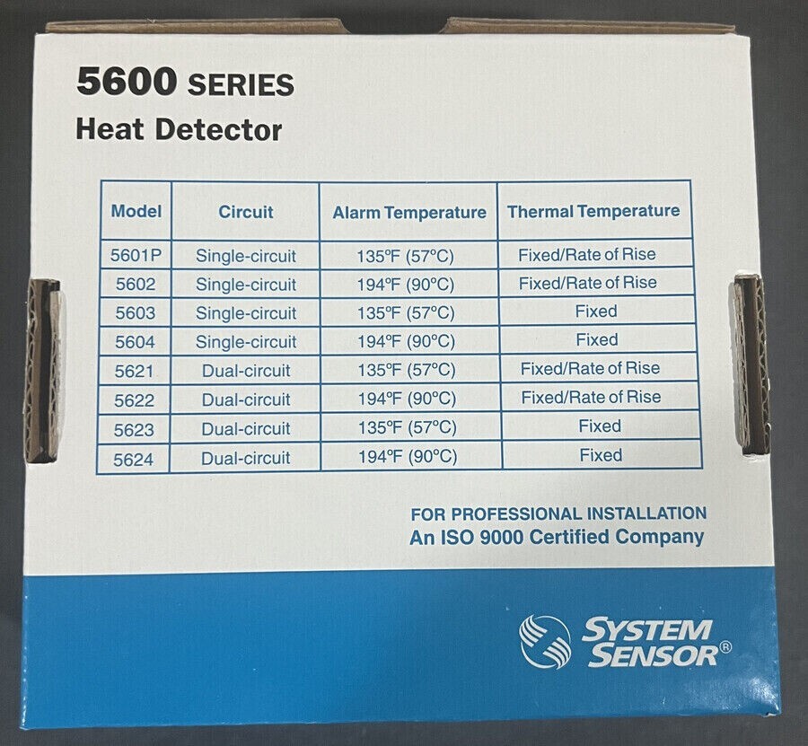 System Sensor Heat Detector 194°F Fixed Temp 5604