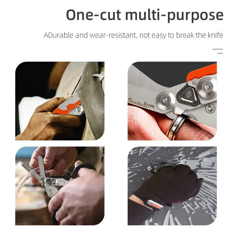 Multifunction Portable Emergency Shears Tactical Folding Scissors for Outdoor