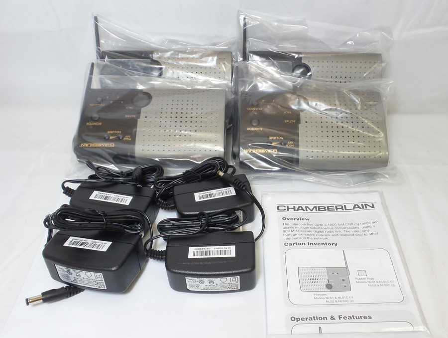 Chamberlain NLS1 Wireless Portable Intercom Voice Activated Add-On Unit 4-Pack