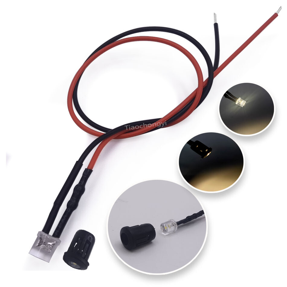 5V 12V 24V 20pcs 3mm/5mm LED Red RGB Pre-Wired Water Clear Light Emitting Diodes