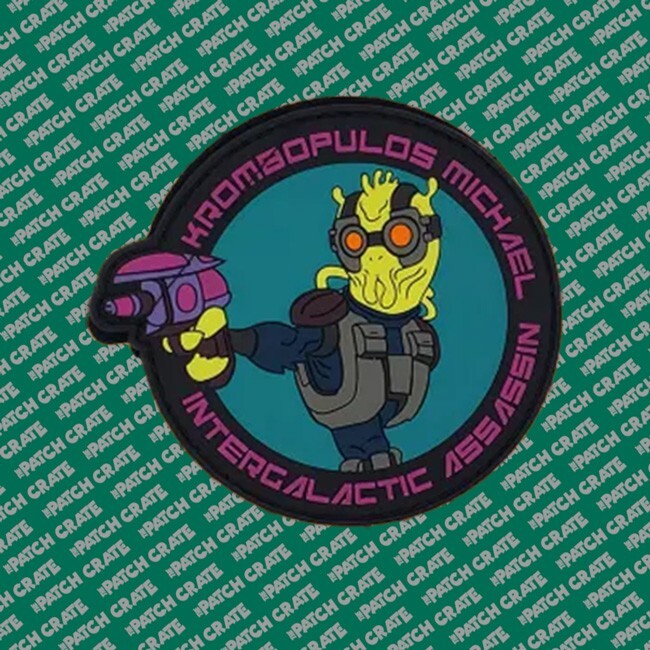 RARE! Set of 5 Patch Crate Alien Custom Patches 2pc Hook/Loop Backing