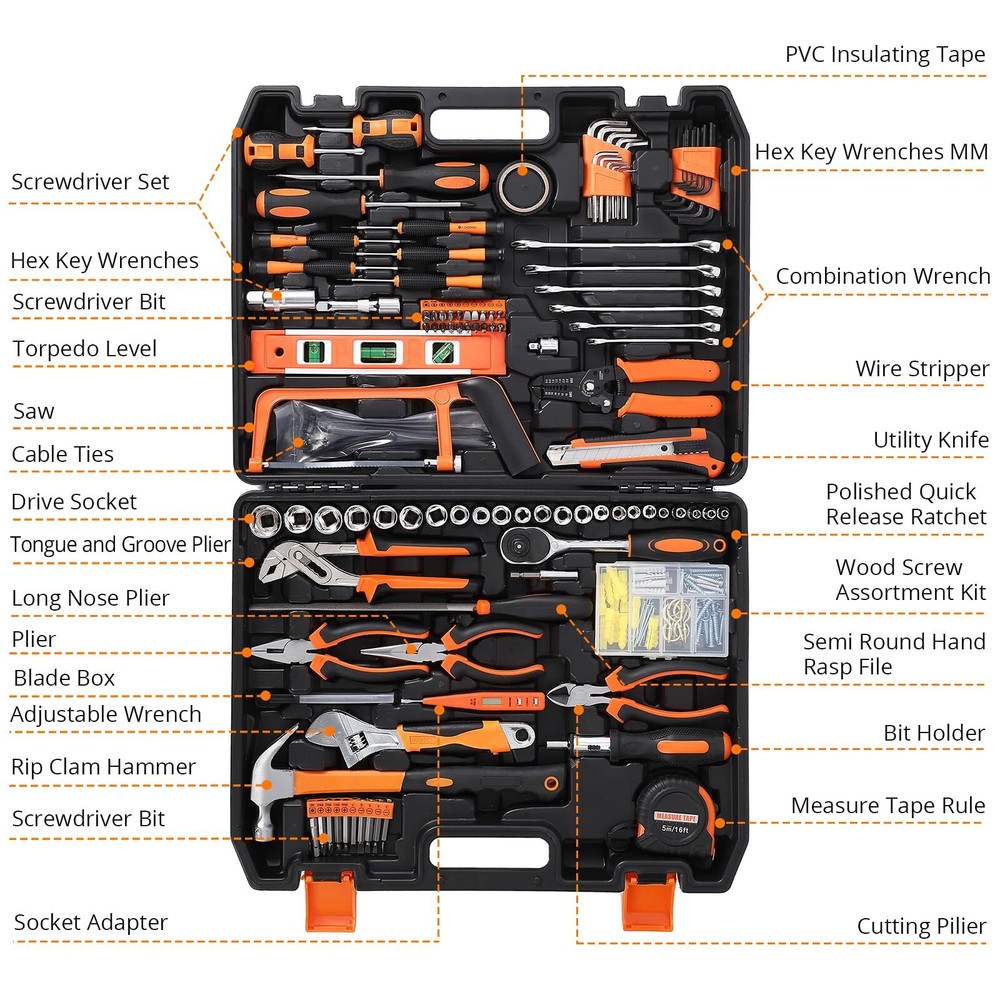 🔥236 Piece Tool Set Auto Repair Tool Combination Package Socket Wrench Mixed To