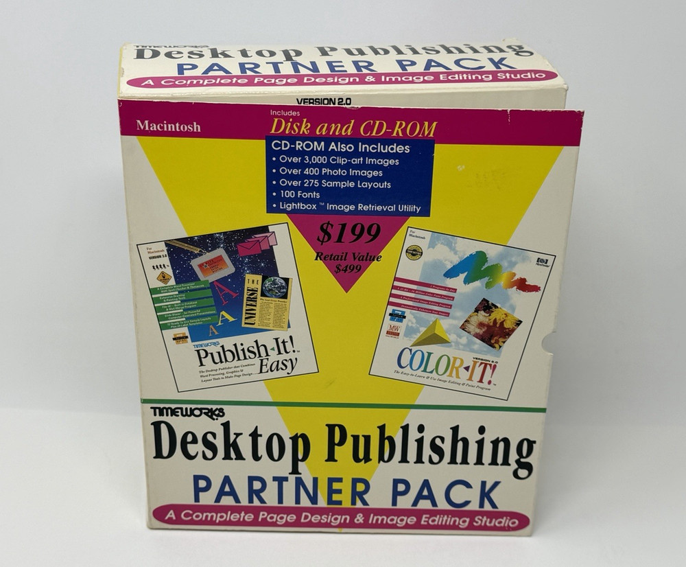 Timeworks Publish-It Color-It Desktop Publishing Bundle Pack for Apple Macintosh