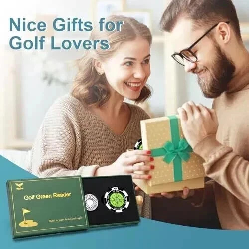 SlopeVision Pro Golf Green Reader with Hat Clip, Horizontal Bubble Level &