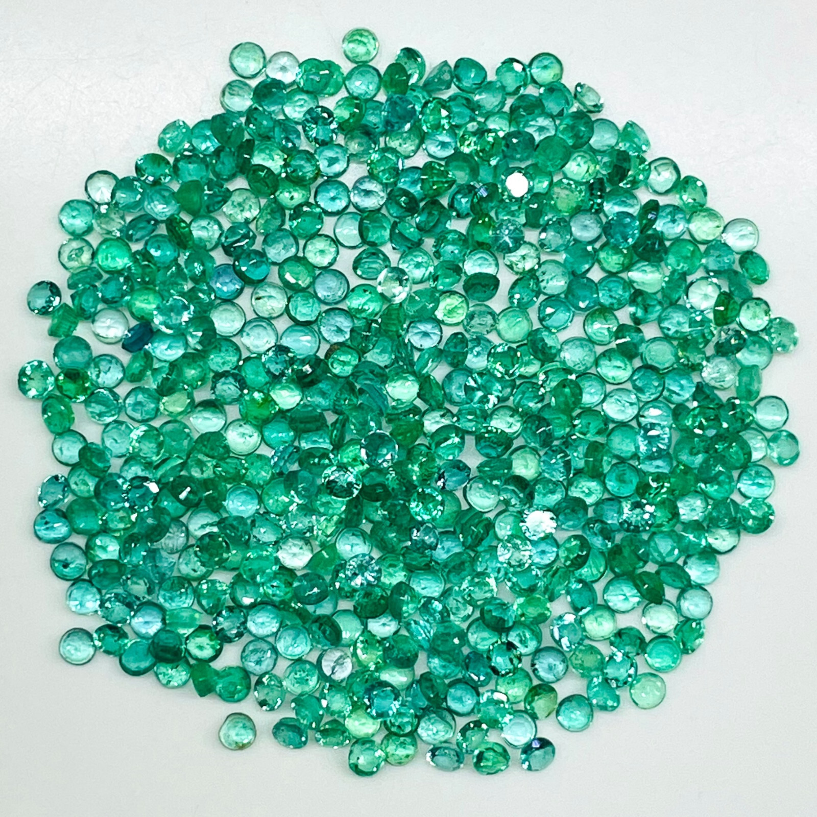 20 Pcs Natural Colombian Emerald 2.7mm Round Cut Loose Untreated Gemstones Lot