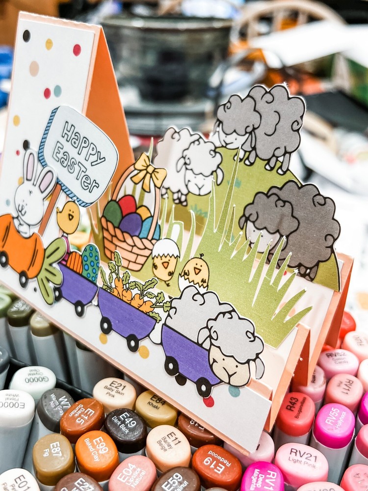 Stampin Up Card Kit Easter Bunny Carrots Train Eggs