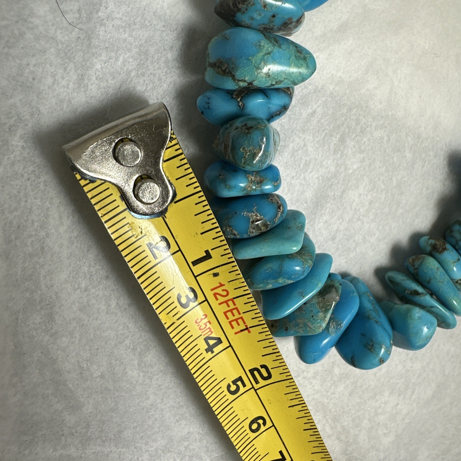 Beautiful southwestern style 18 inch turquoise silver necklace