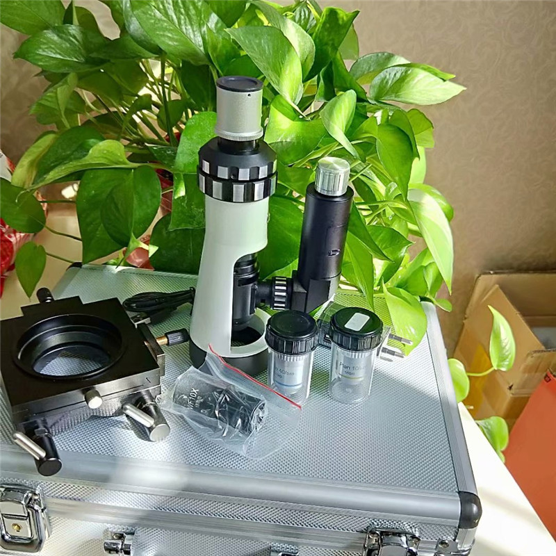 100X-400X Portable Zoom Metallographic Microscope Hand-held Microscope