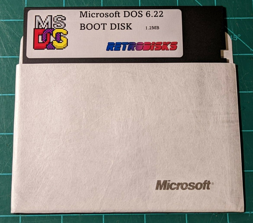 MS-DOS 6.22 Boot Disk - 1.2 MB 5.25" - IBM PC Floppy Diskette Microsoft DOS