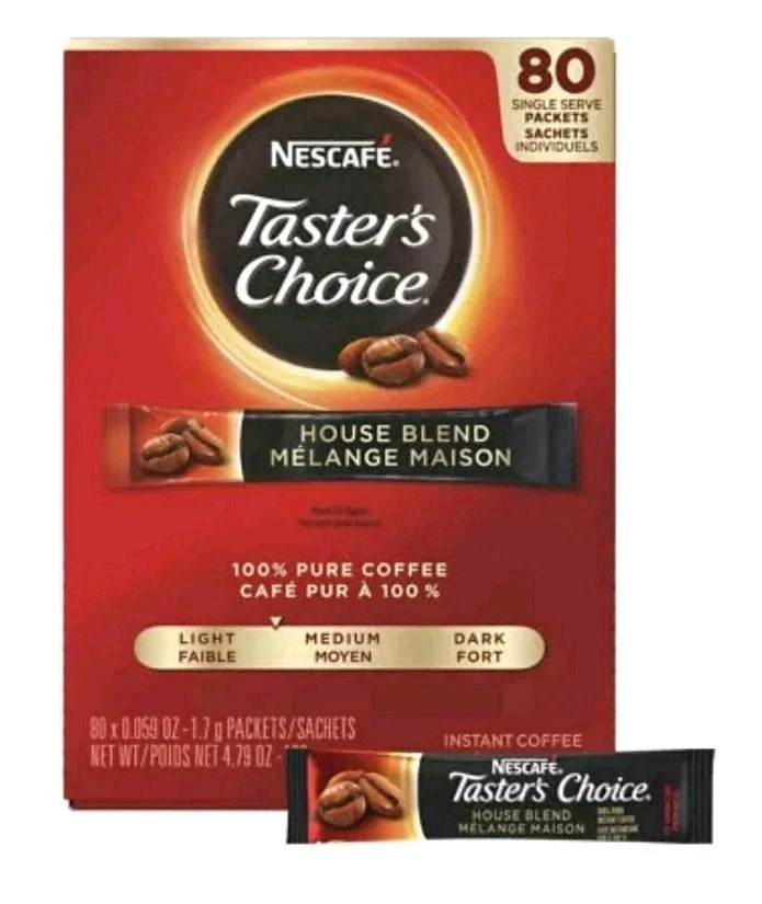 Nescafe 15782 Taster's Choice Stick Pack - House Blend (80/Box)