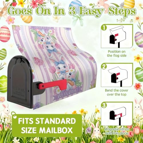 Mailbox Covers Easter Mailbox Covers Magnetic Standard 21*18in Easter Day -11