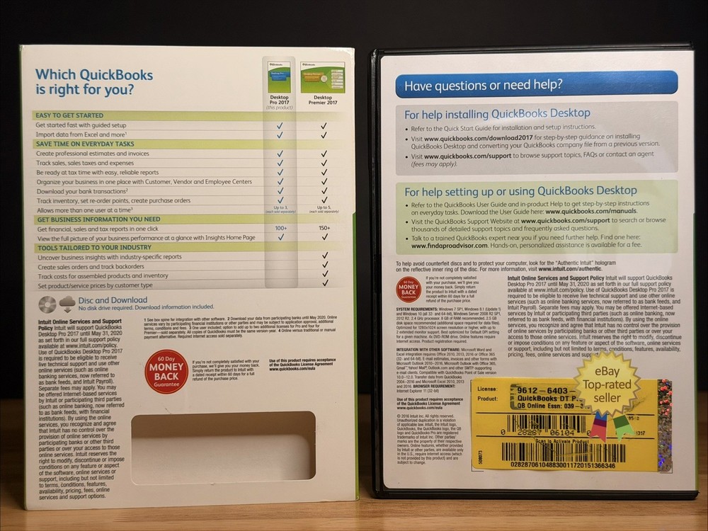 Quickbooks Desktop Pro 2017 Windows Accounting Retail -NO SUBSCRIPT10N- TESTED