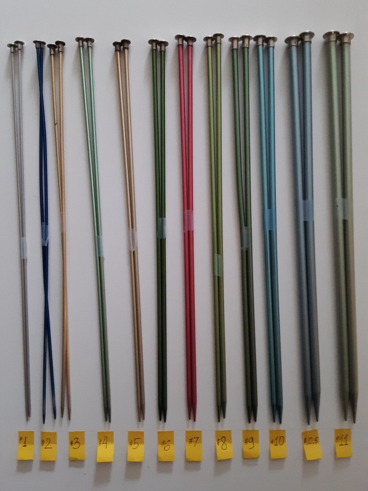 12 Complete Sets Single Point Knitting Needles Boye Bates other, 14" Long KN8