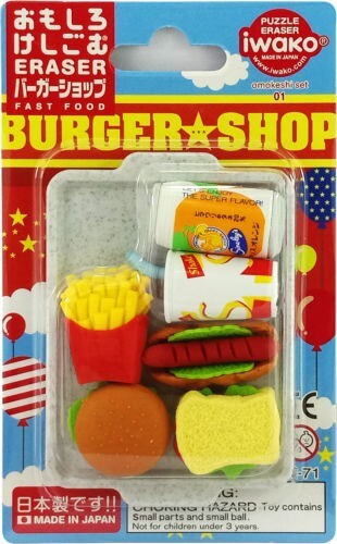 Japanese Iwako Fast Food Eraser Set Made in Japan S-1842