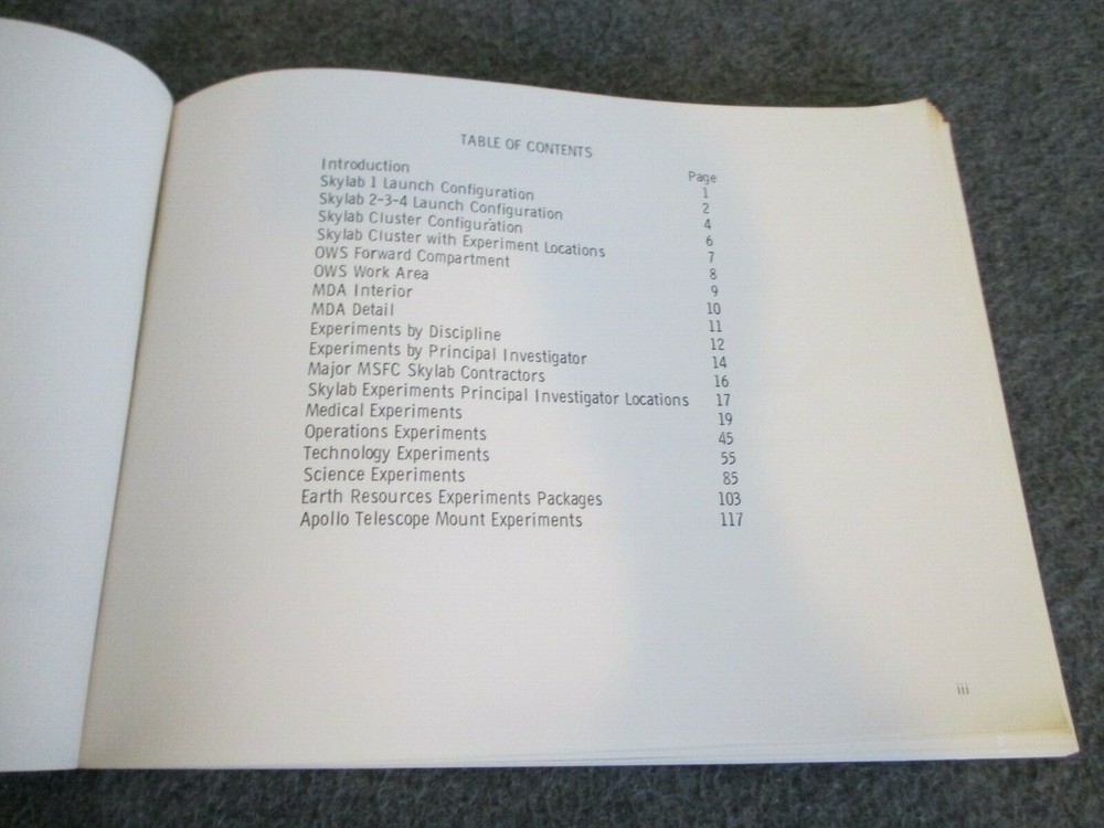 NASA APOLLO SKYLAB PROGRAM 1971 IN-FLIGHT EXPERIMENTS & SUMMARY DESCRIPTION BOOK
