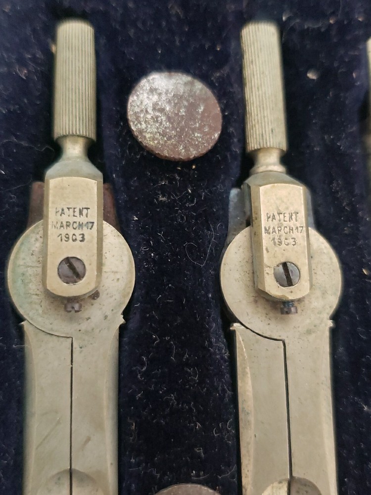 Vntg Technical Supply Co. Scranton, PA drafting Tool Set Schoenner, Germany 1903